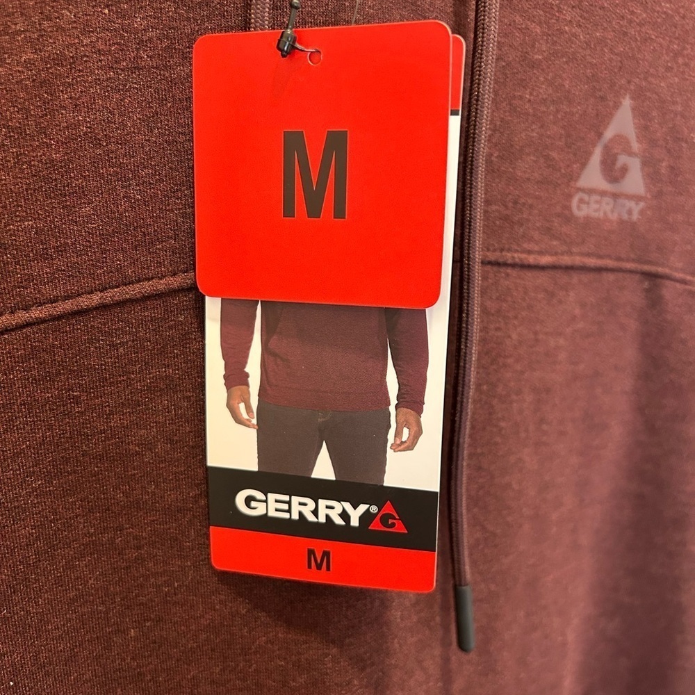 GERRY ACTIVEWEAR HOODIE MENS SIZE MEDIUM MAROON SPORT NWT - Picture 4 of 8